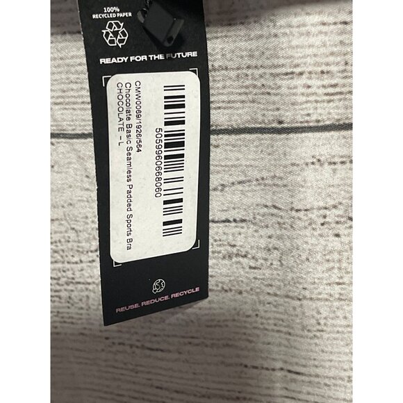 PrettyLittleThing Chocolate Basic Seamless Padded Sports Bra Womens Large - Picture 6 of 7